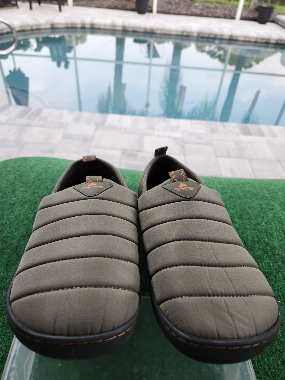 Ozark Trail Olive Quilted Slip-On Loafers